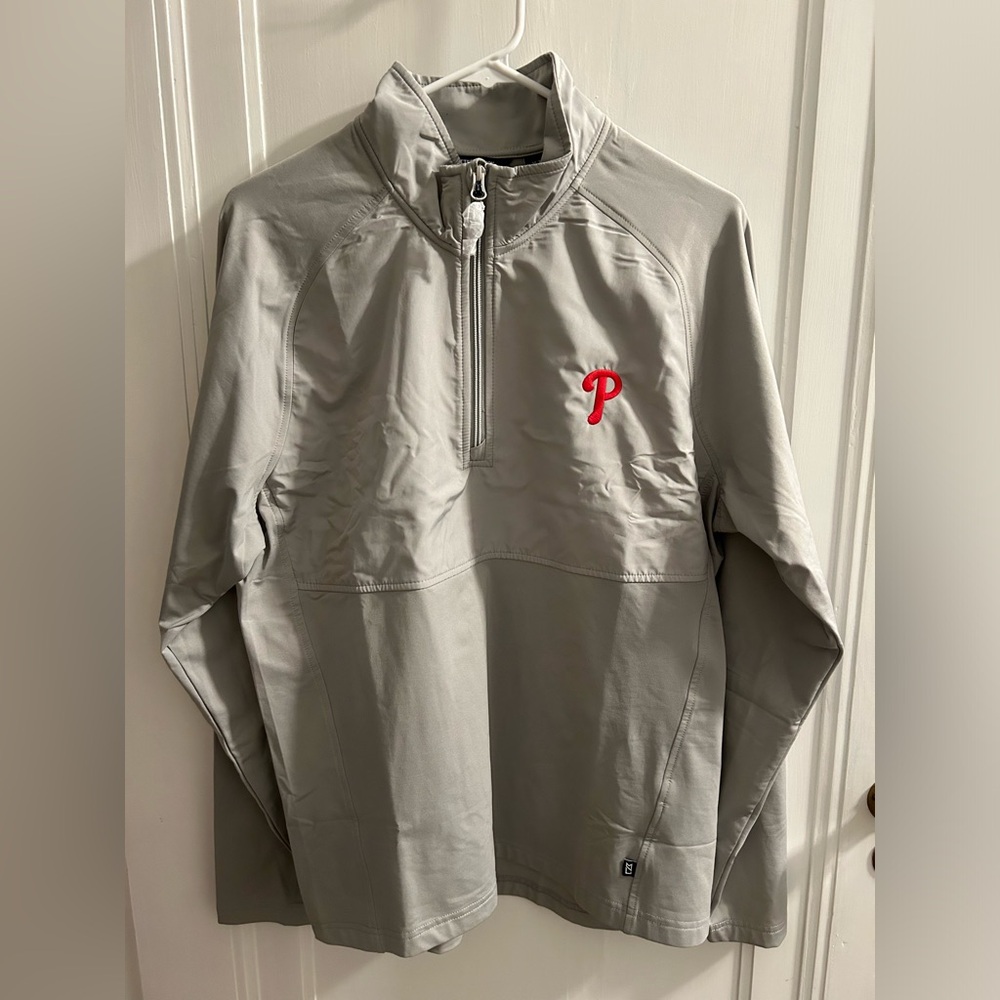 Philadelphia Phillies Cutter & Buck Quarter-Zip Pullover Jacket